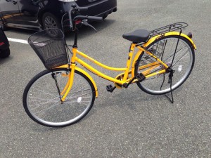 ansに黄色い自転車がきました！